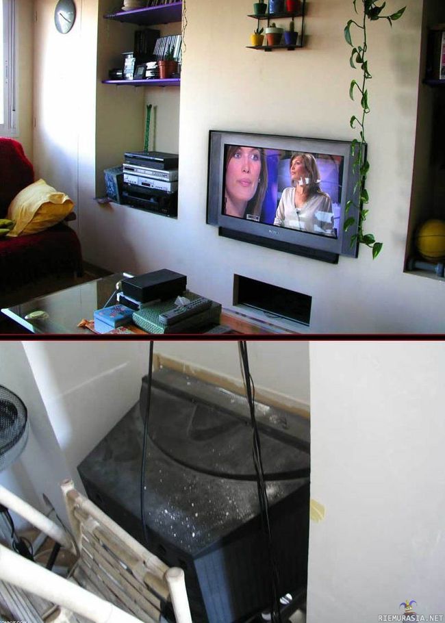 Fakescreen TV - miltähän seinäkello näyttää seinän takana