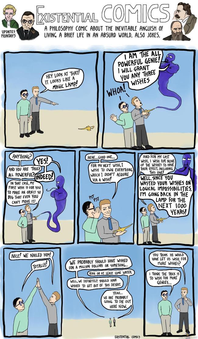 Logicians Find a Genie - Existential Comics http://existentialcomics.com/