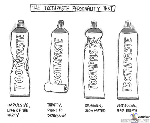 The toothpaste personality test - hammastahna persoonallisuustesti