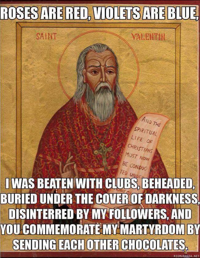 Hyvää ystävänpäivää, pyhä Valentinus - Meni ystävänpäivä lohjalaiseen tyyliin.