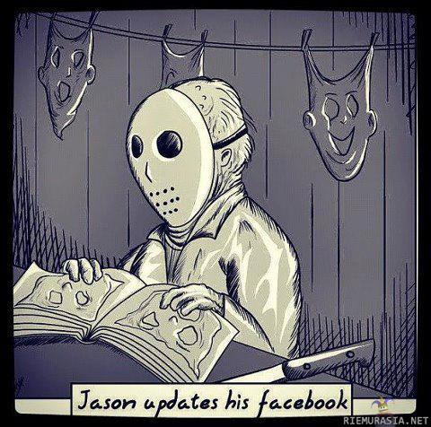 Jason updates his facebook