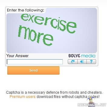 Captcha vihjailee