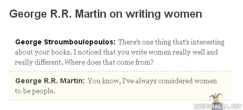 George R. R. Martin on writing women