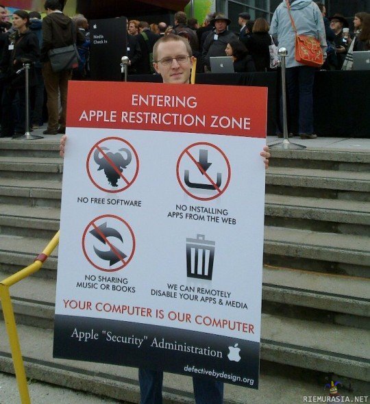 Apple restriction zone - We are not wrong, you are -Apple.