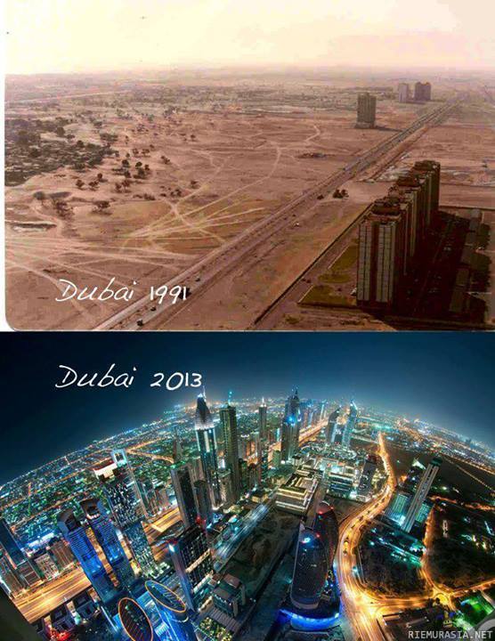 Dubai - 22 vuodessa kehittynyt aika paljon..