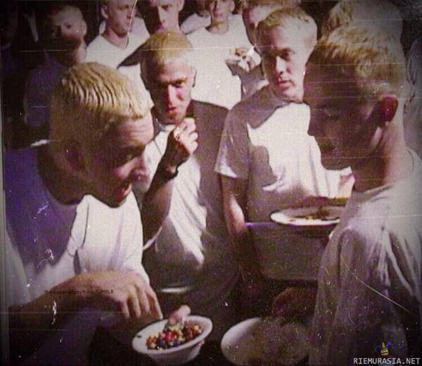 Eminem sharing M&Ms with other Eminems