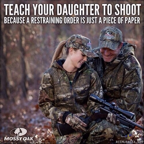 Opeta tyttäresi ampumaan - lähestymiskielto on vain paperinpala