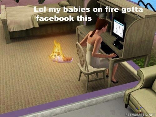 Sims - baby&#039;s on fire