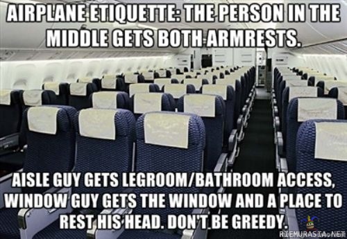 Airplane etiquette - Jokaiselle jotakin