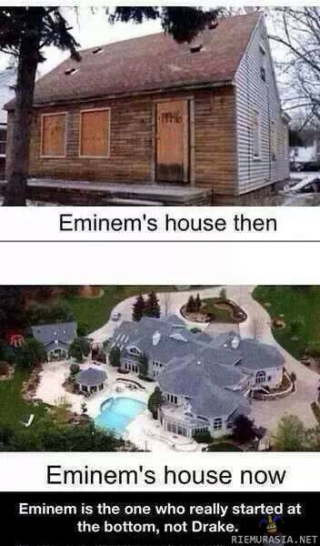 Eminemin talo - ennen ja nyt.
