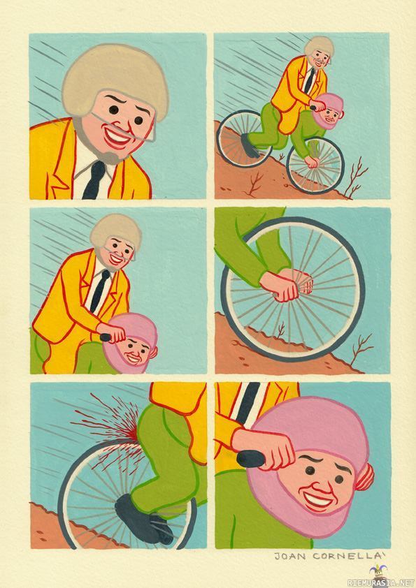 Pyöräilemässä - Joan Cornelian omituinen sarjakuva