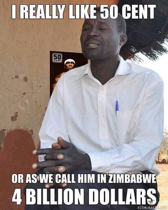 50 Centin fanit Zimbabwessa