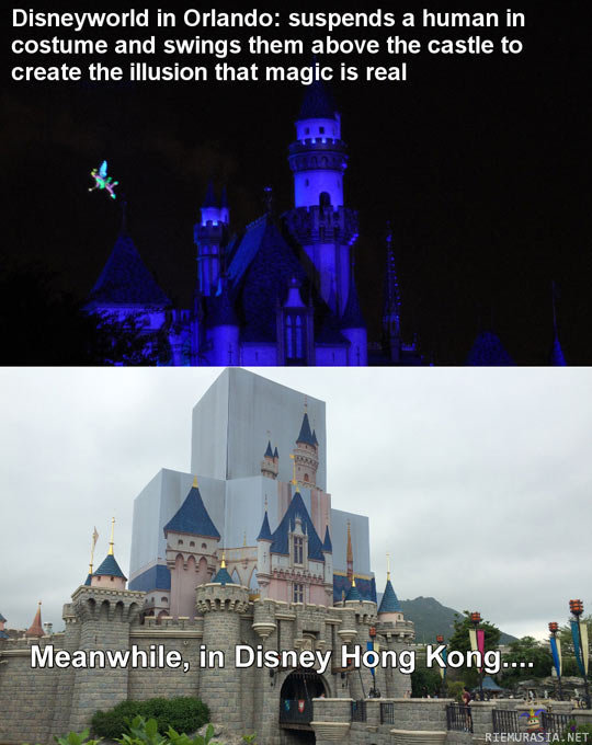 Disneyworldit - Alkuperäinen vs. Kiinalainen kopio