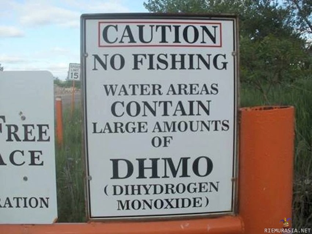 Vesialueiden vaaralliset kemikaalit - Kalastaminen kielletty