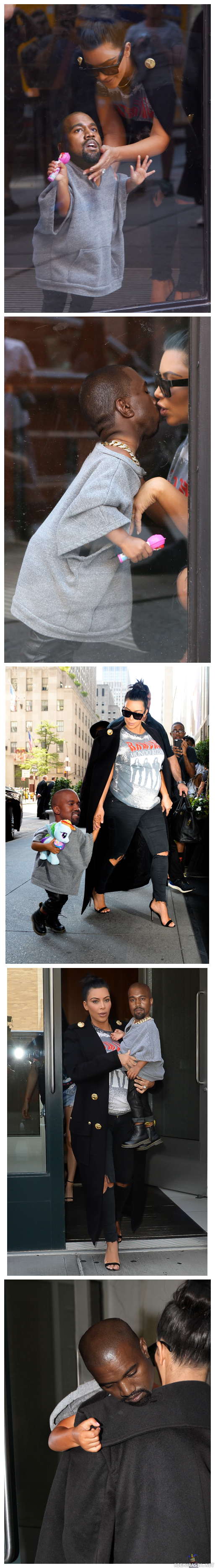 Kim Kardashian ja baby Kanye - Feikki koska Kanye ei ole noin pitkä.