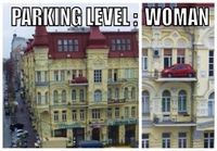 Parking level: woman