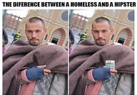 Difference between homeless and hipster