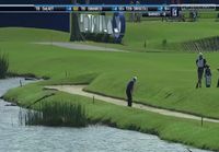 Kolmijalkainen alligaattori keskeyttää golfin peluun