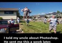 Setä opettelee photoshoppaamaan