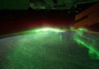 Revontulet avaruusasema ISS:ltä kuvattuna