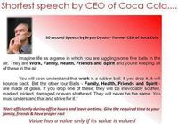 Shortest speech by CEO of Coca-Cola company