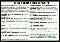 Men´s rules for women