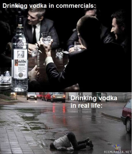 Drinking vodka - Commercials vs. reality