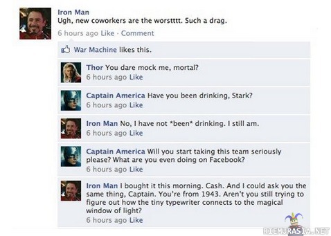 Iron man on facebook