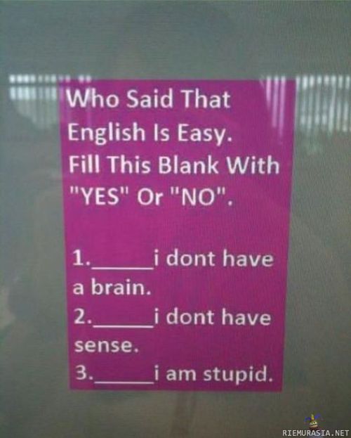 English is easy