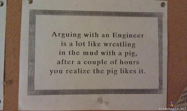 Arguing with an engineer