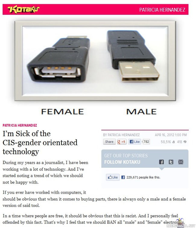 male and female electronics