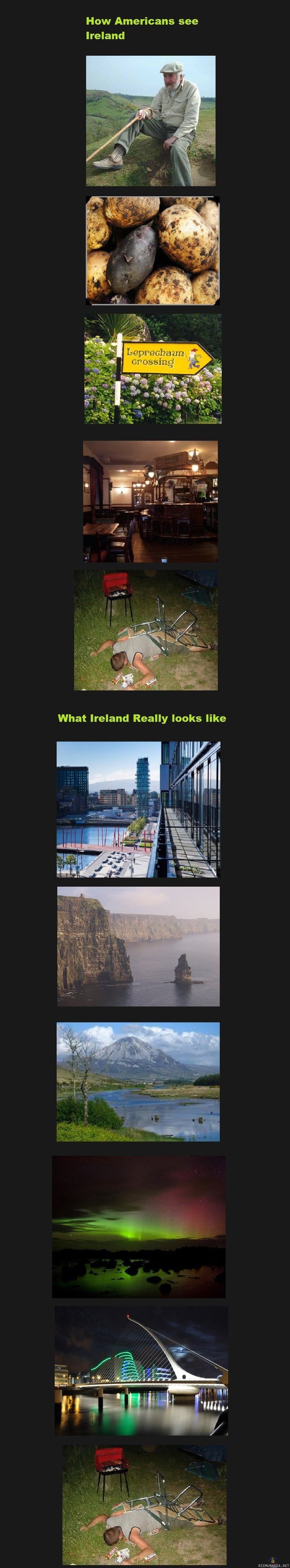 Irlanti - Amerikkalaisten näkemys Irlannista vastaan todellisuus