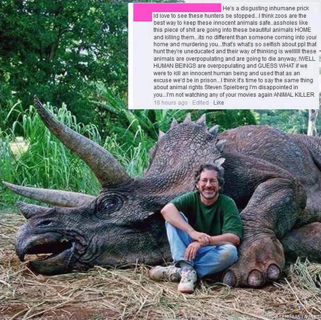 Dinosaurusten metsästäjä Spielberg - En taatusti katso enää yhtään tuon elokuvaa, MURHAAJA!