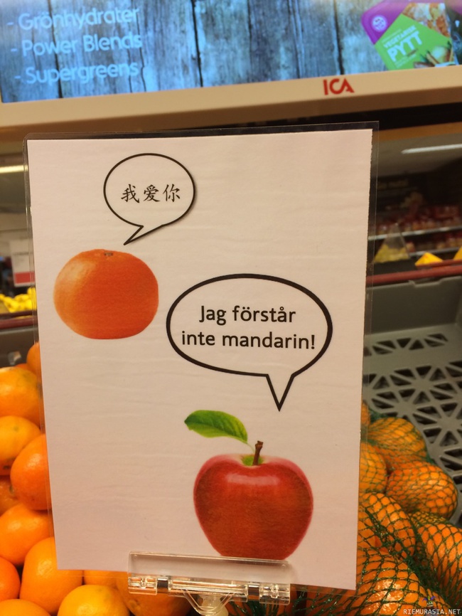 Mandariini - Ruotsalainen omena ei ymmärrä