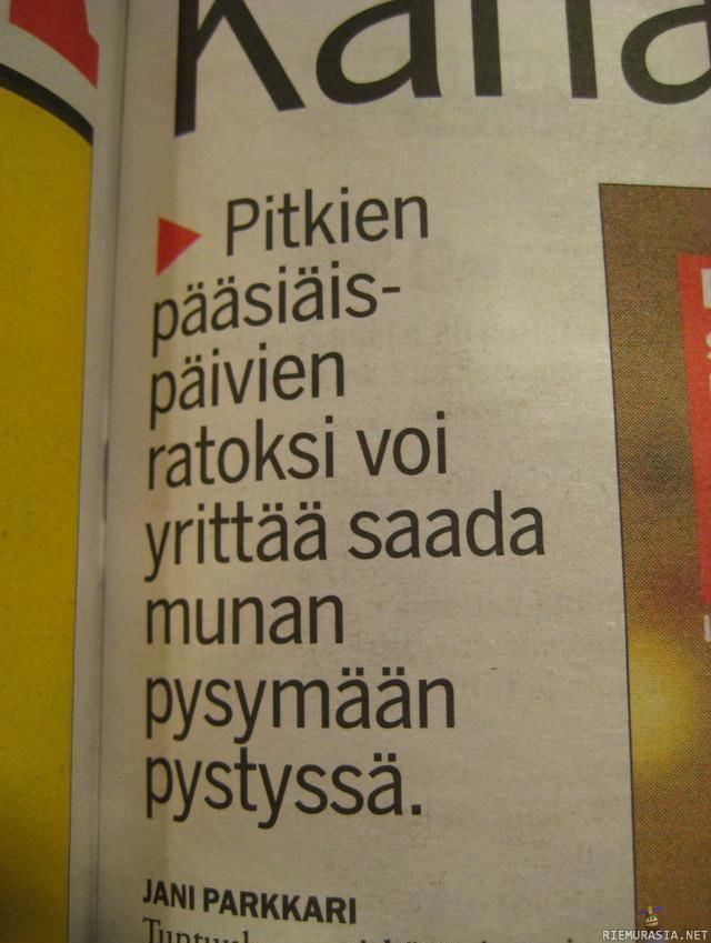 Pääsiäispäivät - Yritetääs saada muna pystyyn