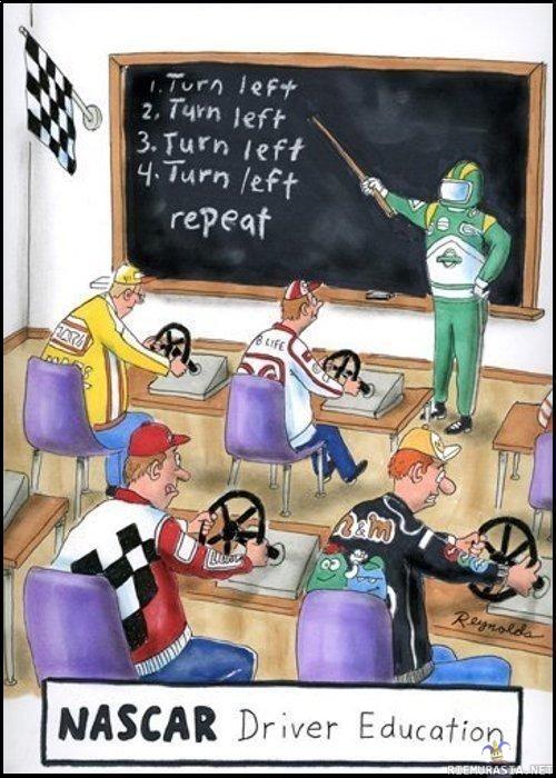 NASCAR-koulu - Vasemmalle...