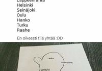 Piirrä paperille Suomen kartta