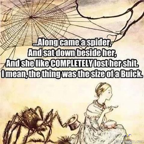 Along came a spider - and sat down beside her..