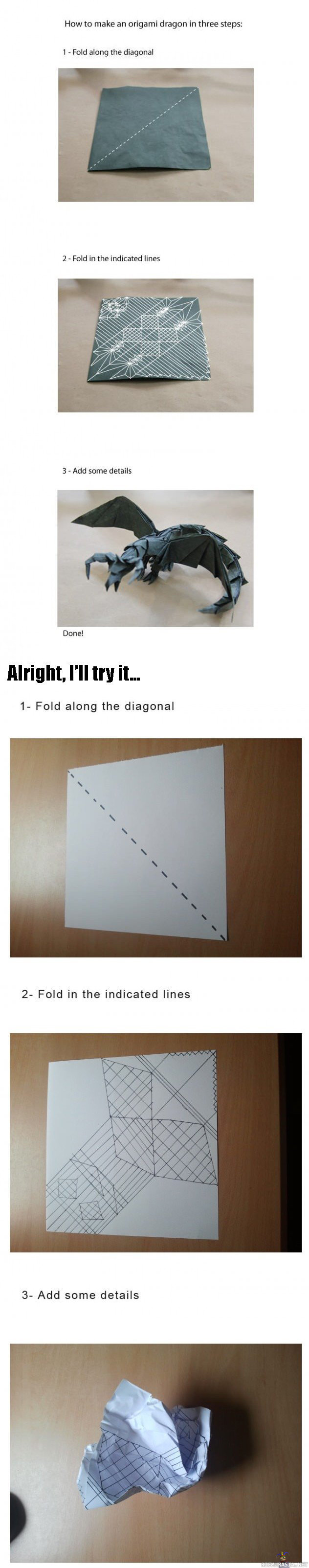 Origamin taittelu