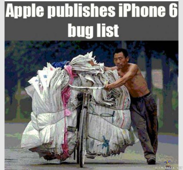 iPhone 6:n bugilista - -Ei tuotteessa ole mitään parannettavaa, se on täydellinen t. Apple