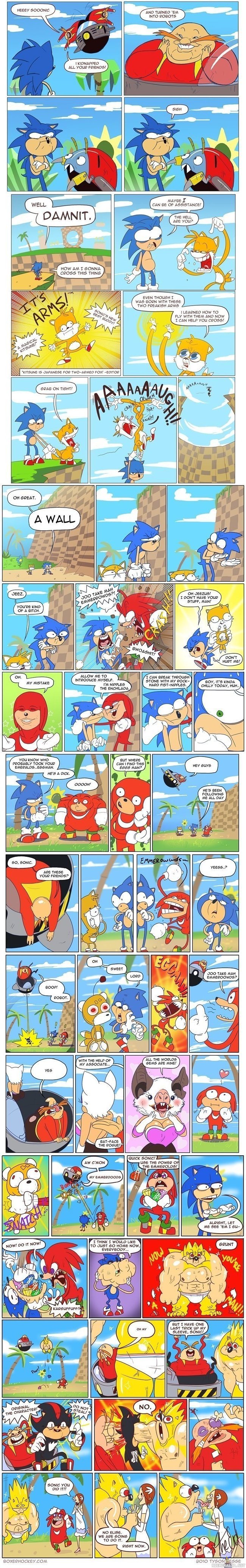 Sonic - Todella häiriintynyt sarjakuva sairaan nopeesta siilistä kavereineen