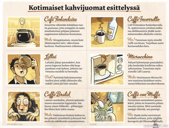 Kotimaisia kahvijuomia - herkullisia!