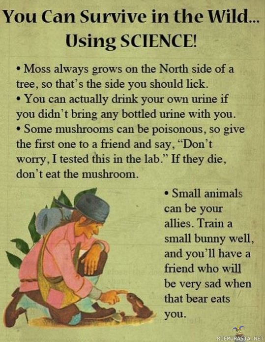 Survival tips - using science!