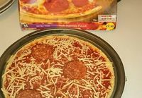 Triple pepperoni pizza