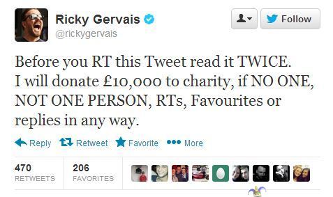 Ricky Gervais ja Twitter - Maailma on täynnä idiootteja/kusipäitä/mitä nyt onkaan