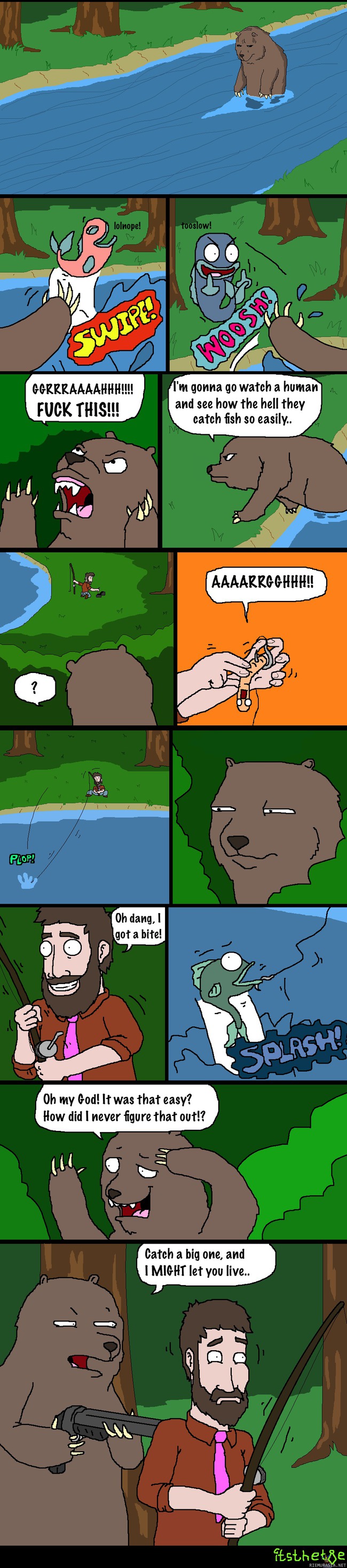 Karhu kalastaa