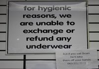 Hygieniasyistä emme voi ottaa alusvaatteiden palautuksia vastaan