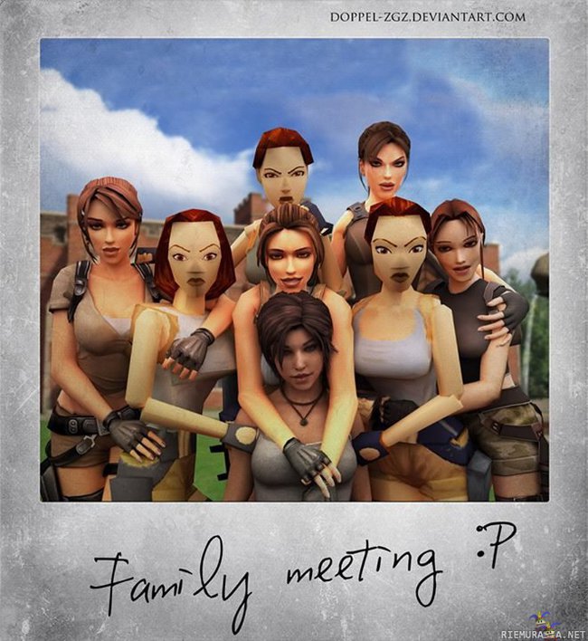 Perhekokous? - Lara Croftin eri versiot tapaavat toisensa