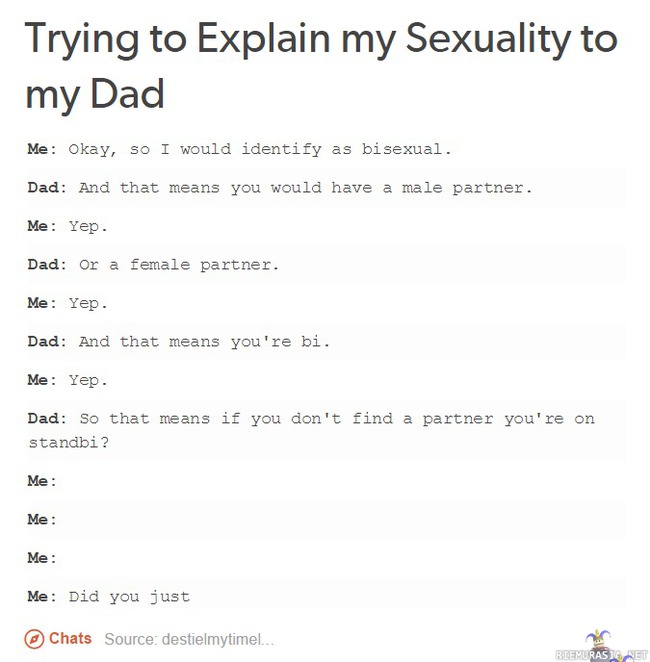 Seksuaalisesta suuntautumisesta kertominen isälle