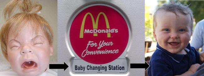 Vauvan vaihto asema - Thank you McDonalds for pimping my baby.